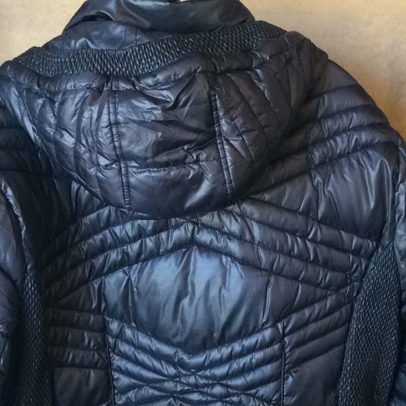 FINAL SALE PRICE Nicole Miller Detailed Blk Hooded Puffer Coat 2XL - Picture 4 of 8